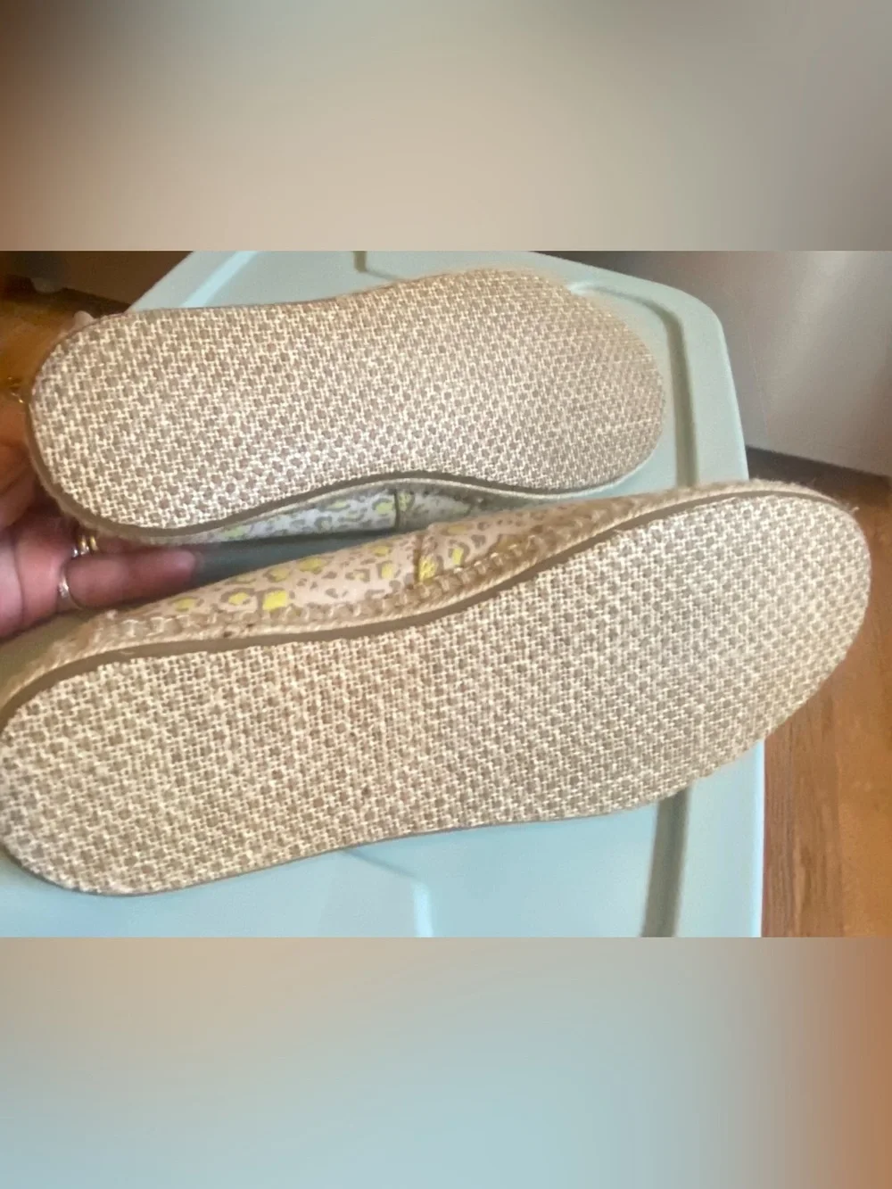 TOMS Alpargata Open Toe Espadrille Sandals Limeade Bobcat Leopard Print Boho